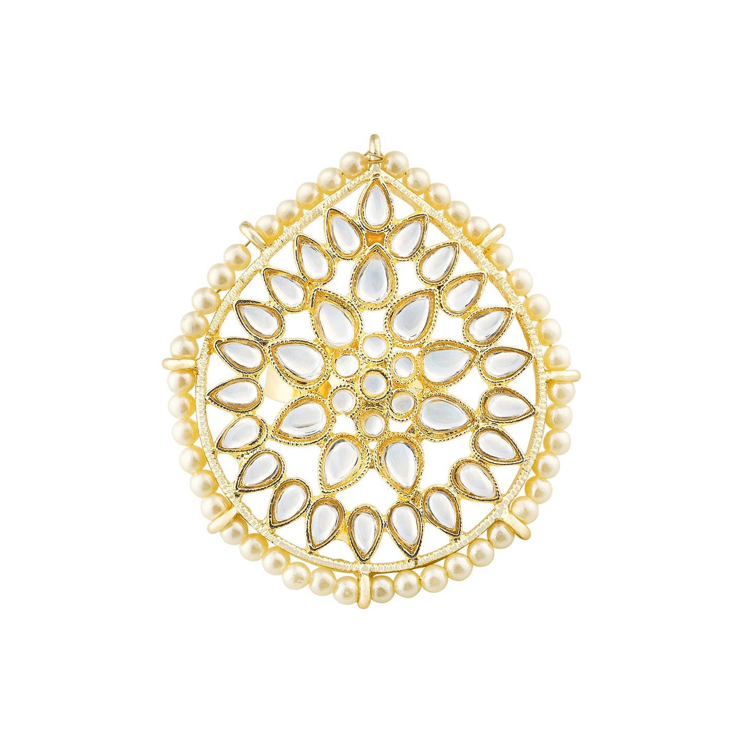 Teejh Tarini Pearl and Polki Gold Ring