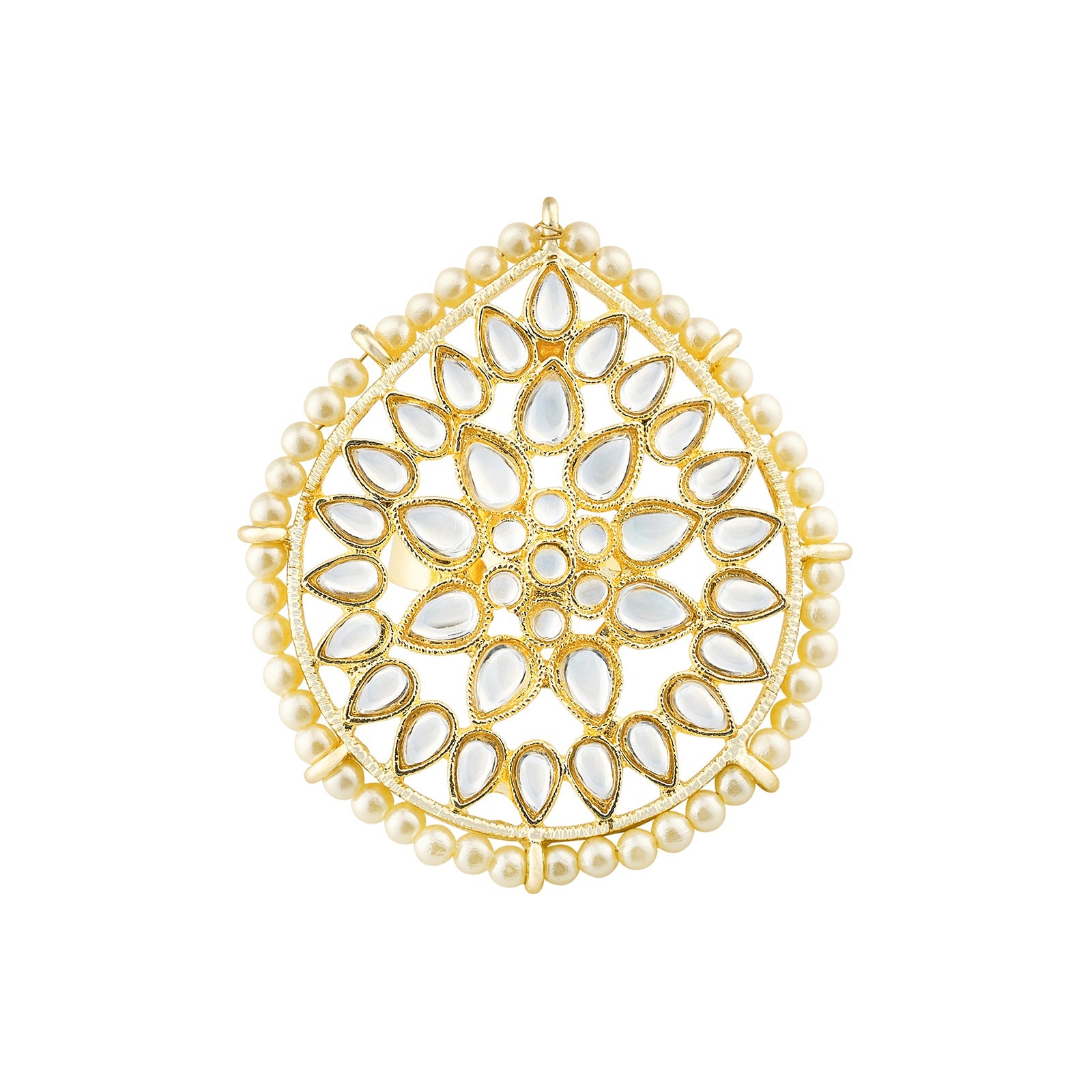 Teejh Tarini Pearl and Polki Gold Ring