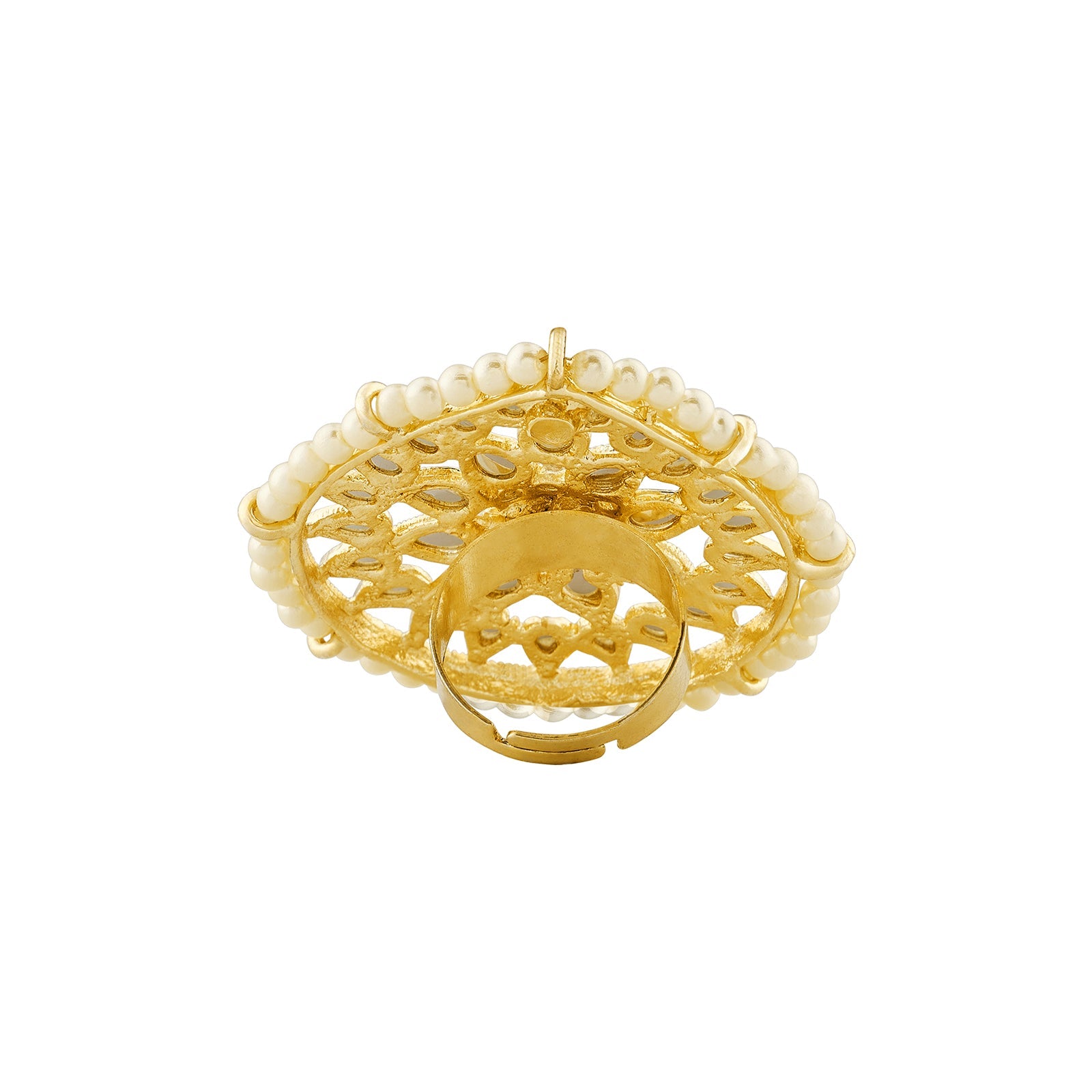 Teejh Tarini Pearl and Polki Gold Ring