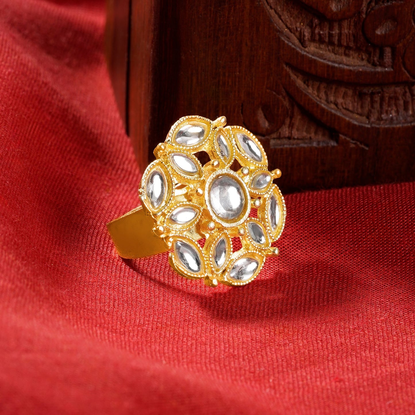 Teejh Varnika Polki Gold Ring