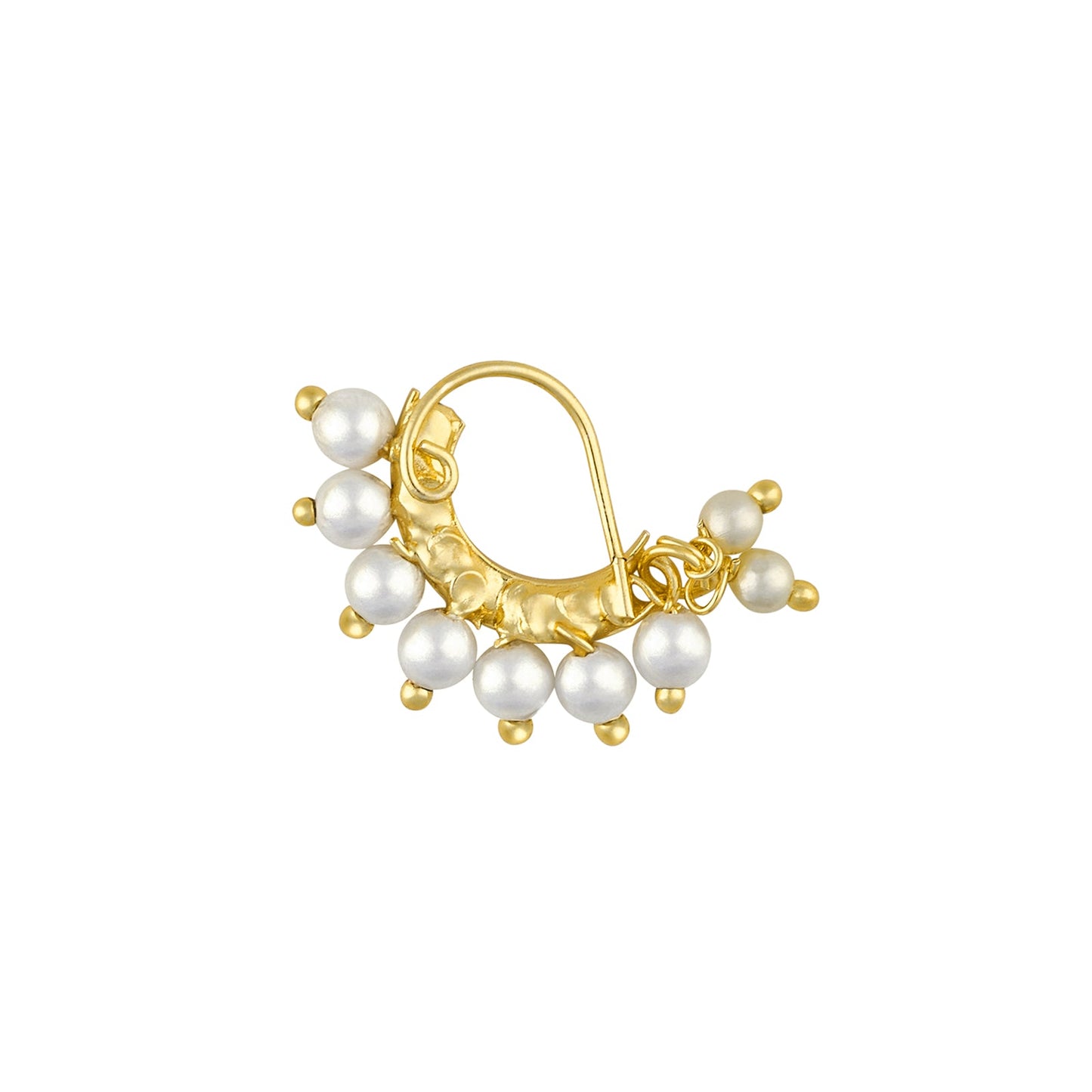 Teejh Hamsini Pearl and White stone Nosepin