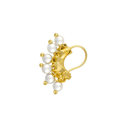 Teejh Shoni Gold and White Pearl Nosepin
