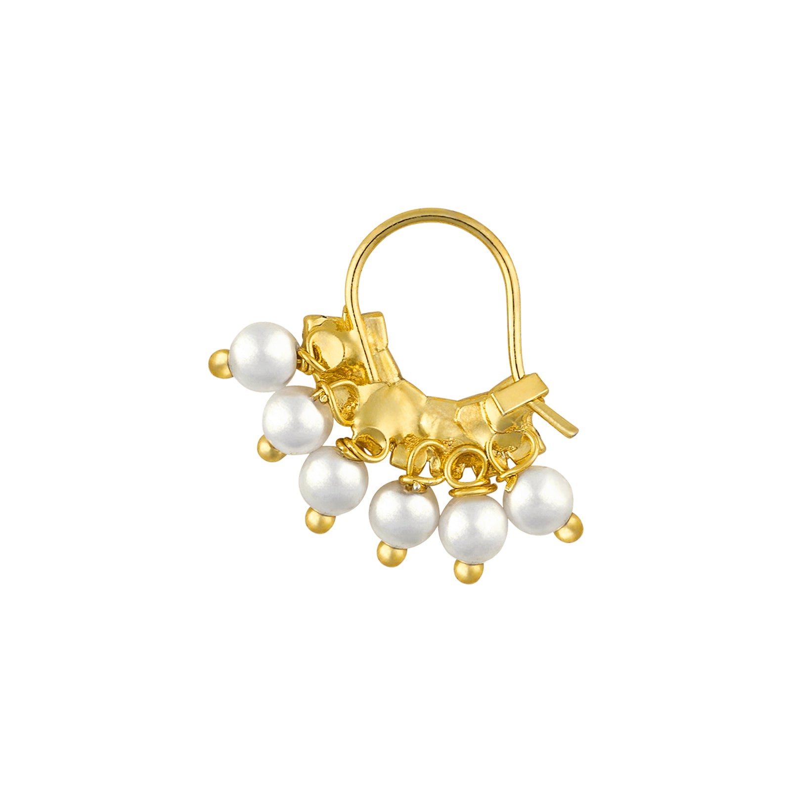 Teejh Shoni White and Green Gold Nosepin