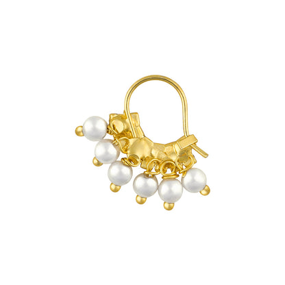 Teejh Shoni White and Green Gold Nosepin