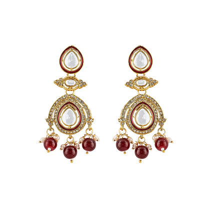 Teejh Vismaya Maroon Gold Necklace set