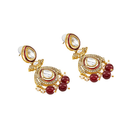 Teejh Vismaya Maroon Gold Necklace set
