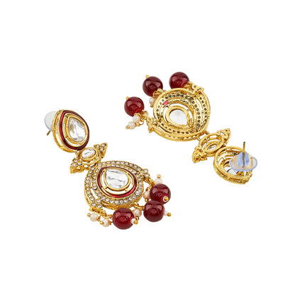 Teejh Vismaya Maroon Gold Necklace set