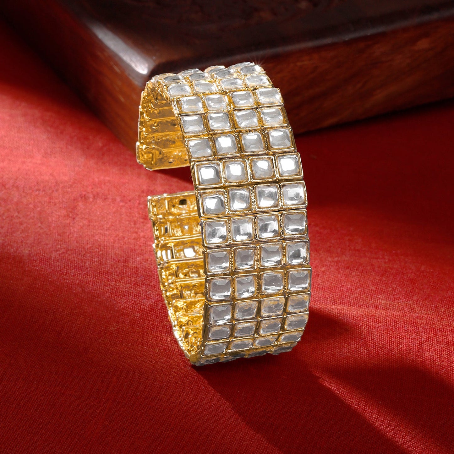 Teejh Kaarvi Square stone Gold Bracelet