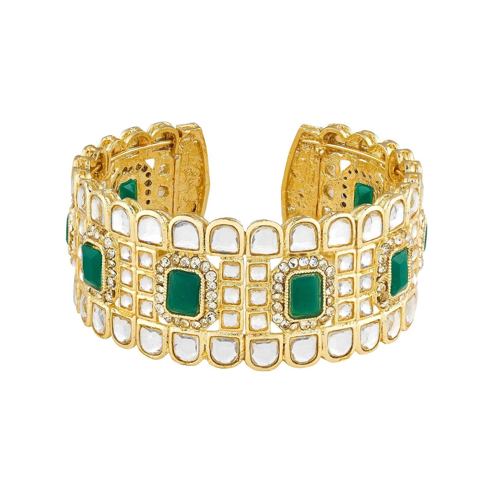 Teejh Kaarvi Green stone Gold Bracelet