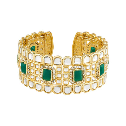 Teejh Kaarvi Green stone Gold Bracelet