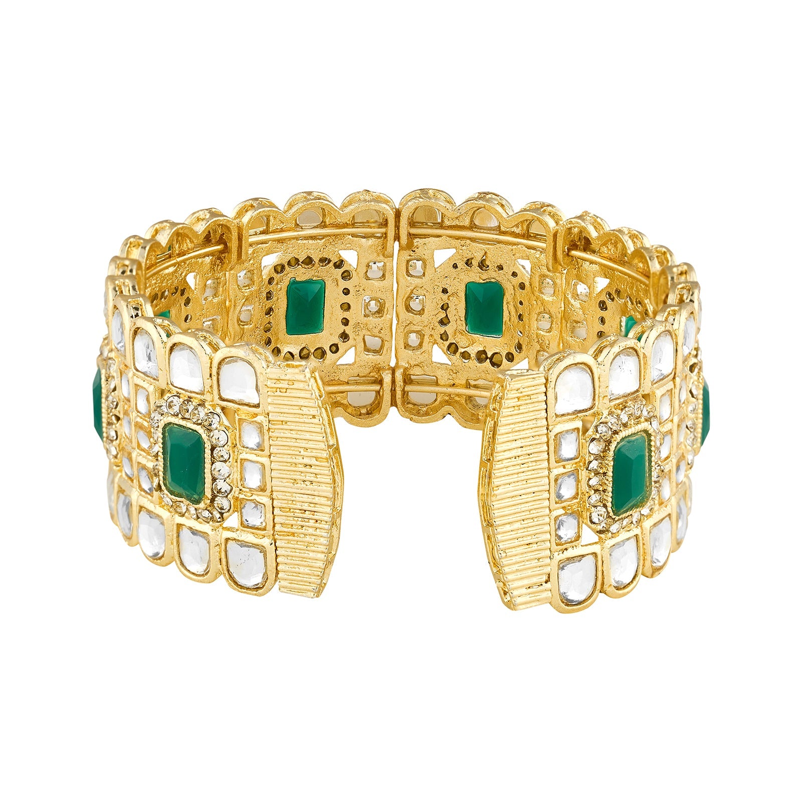 Teejh Kaarvi Green stone Gold Bracelet