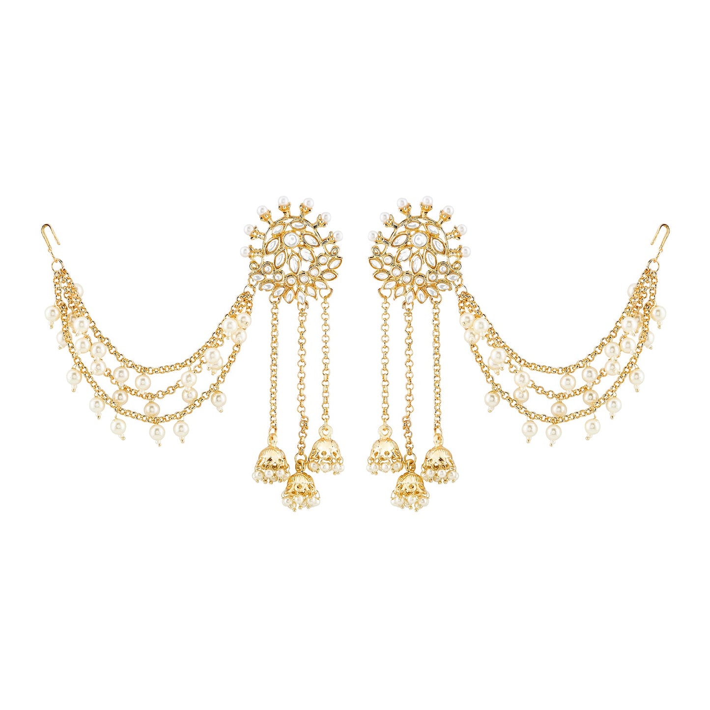 Teejh Champa Gold Polki Kanchain Earrings