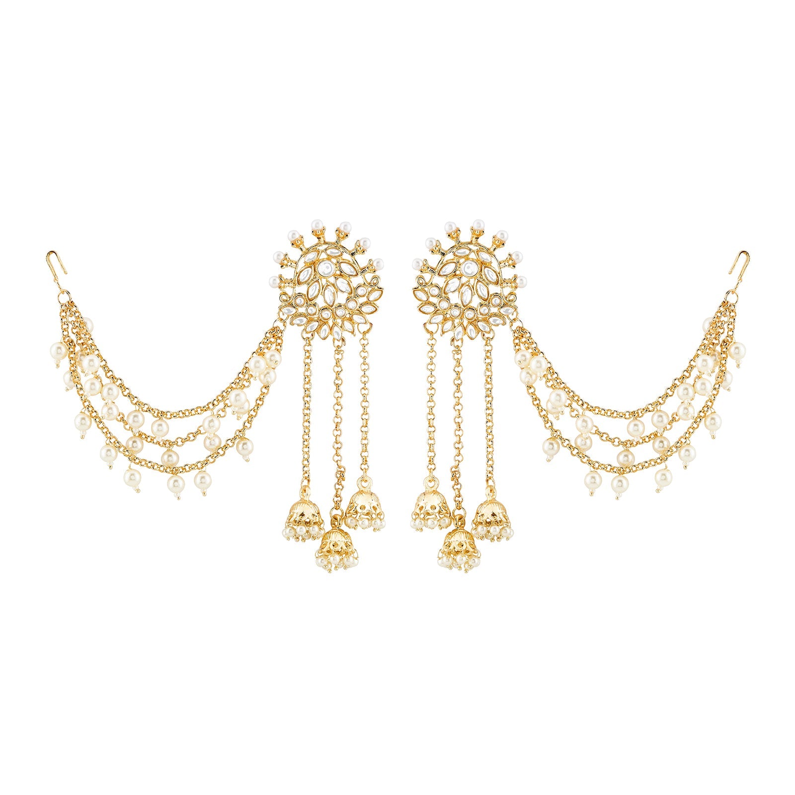 Teejh Champa Gold Polki Kanchain Earrings
