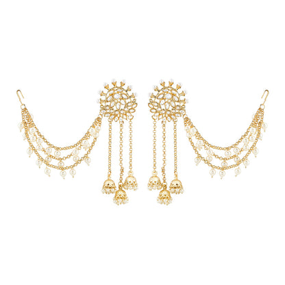 Teejh Champa Gold Polki Kanchain Earrings