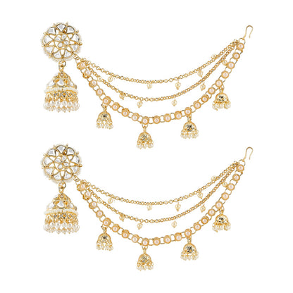 Teejh Sumana Gold Polki Kanchain Earrings