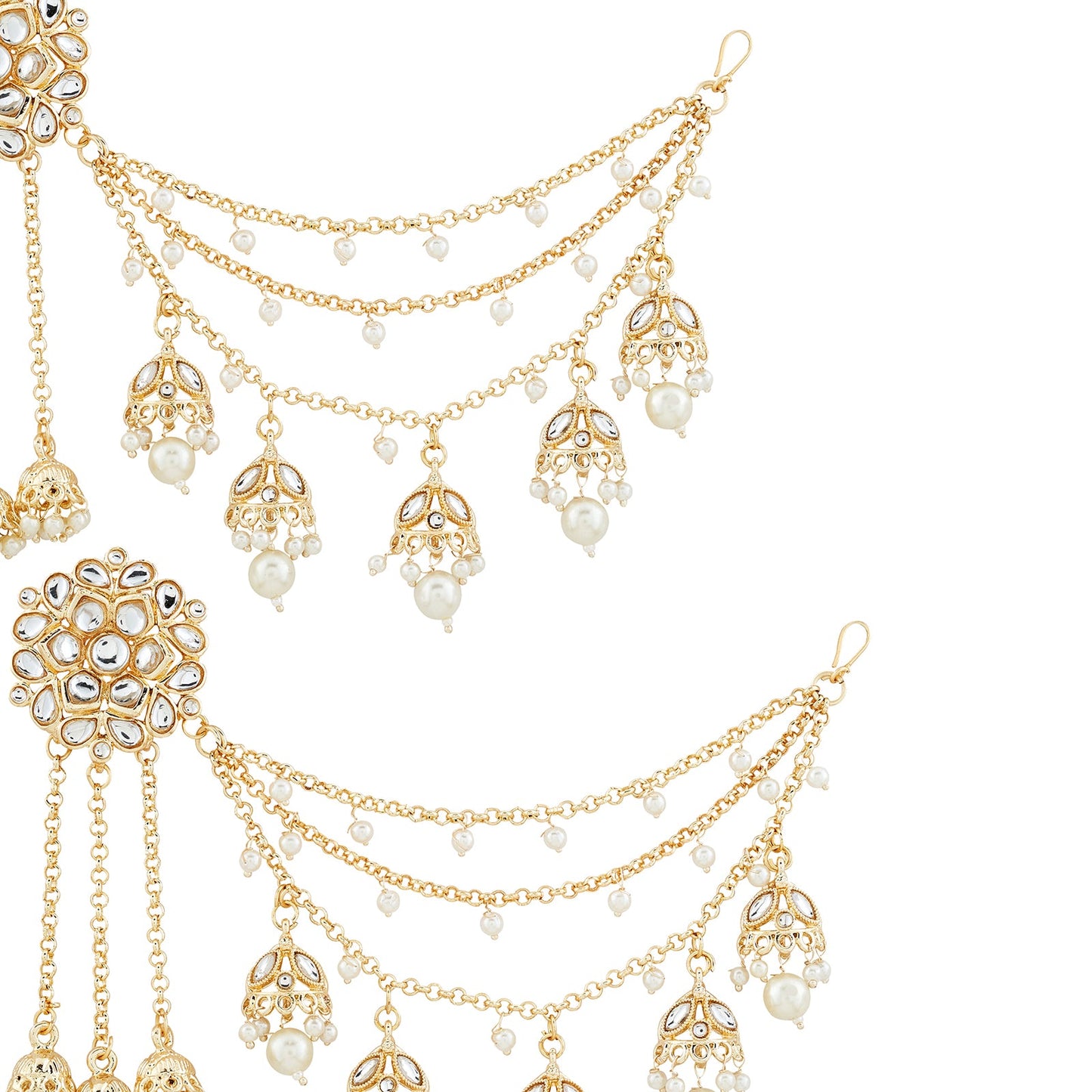 Teejh Gulabini Gold Polki Kanchain Earrings