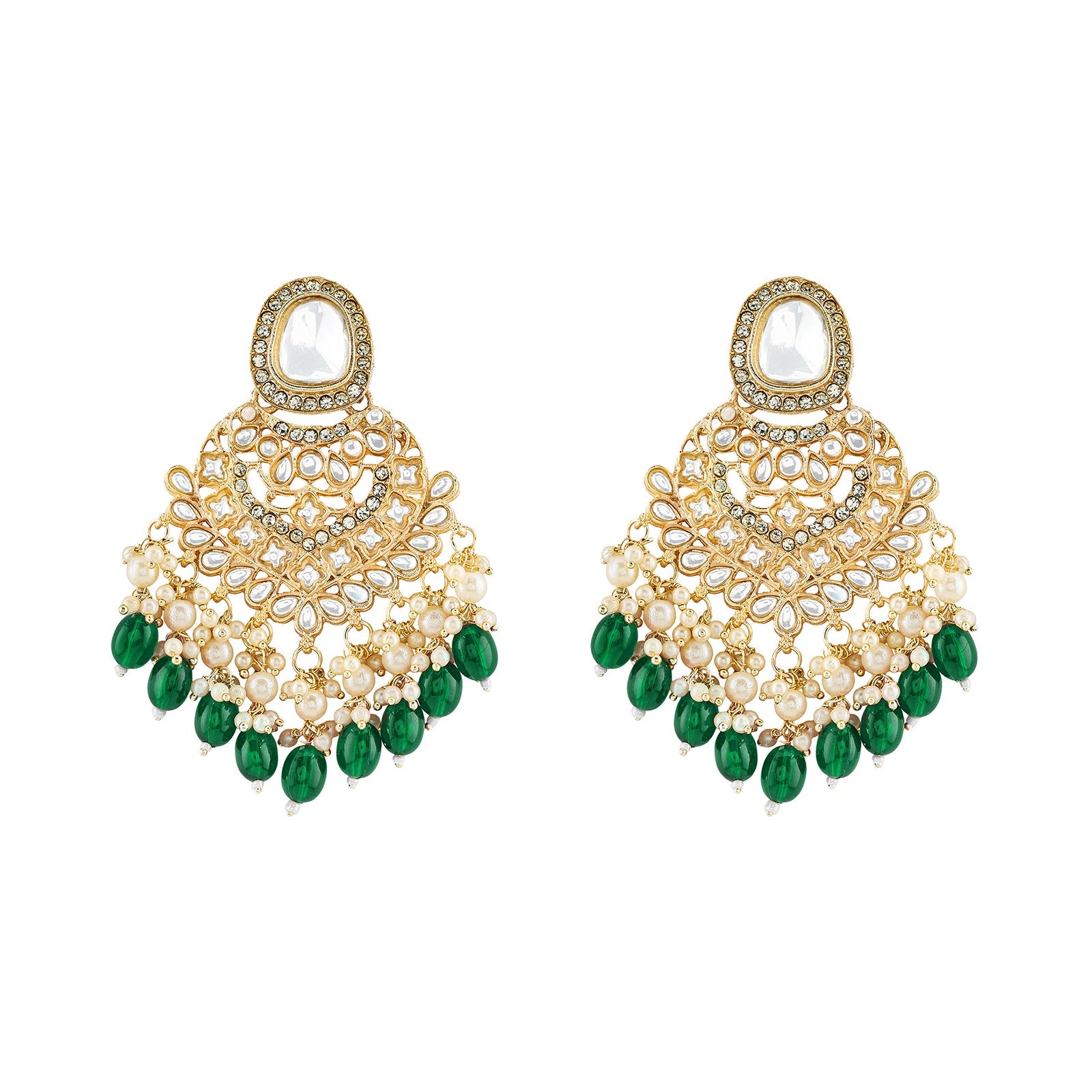 Teejh Aviva Green and Gold Earrings