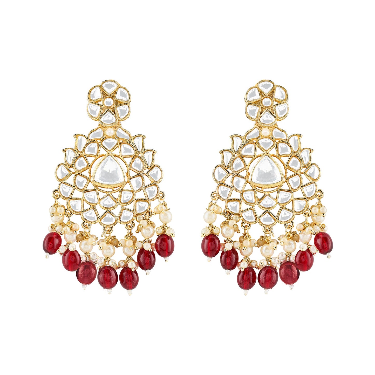 Teejh Pavia Maroon and Gold Earrings