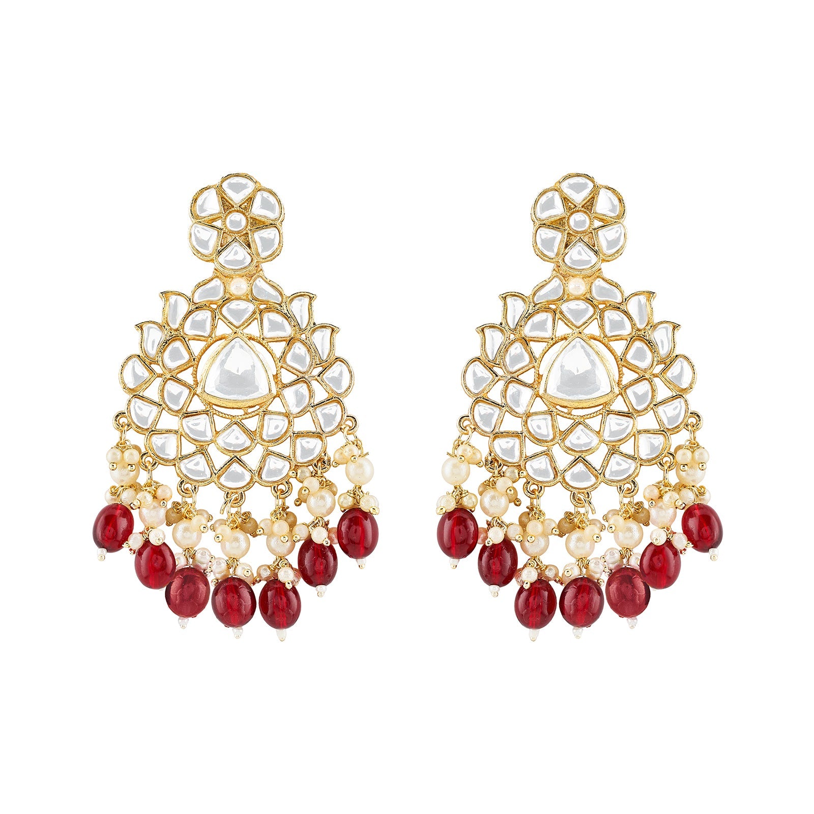 Teejh Pavia Maroon and Gold Earrings