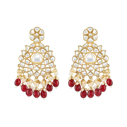 Teejh Pavia Maroon and Gold Earrings