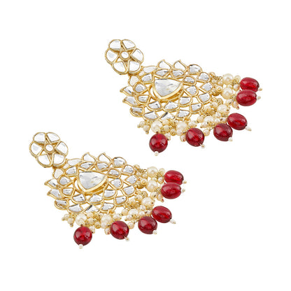 Teejh Pavia Maroon and Gold Earrings