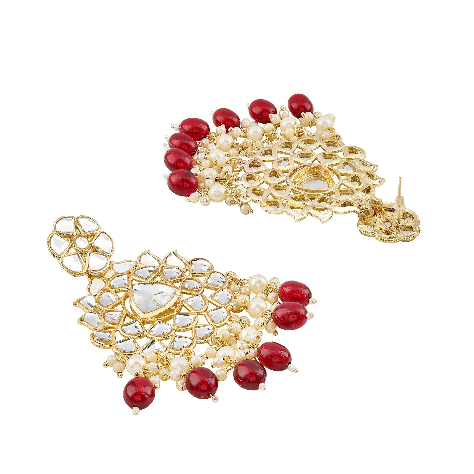 Teejh Pavia Maroon and Gold Earrings