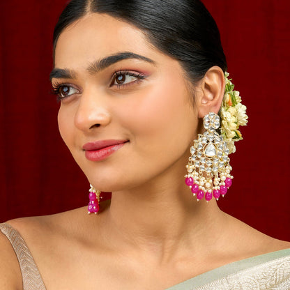 Teejh Pavia Fushia Pink Gold Earrings