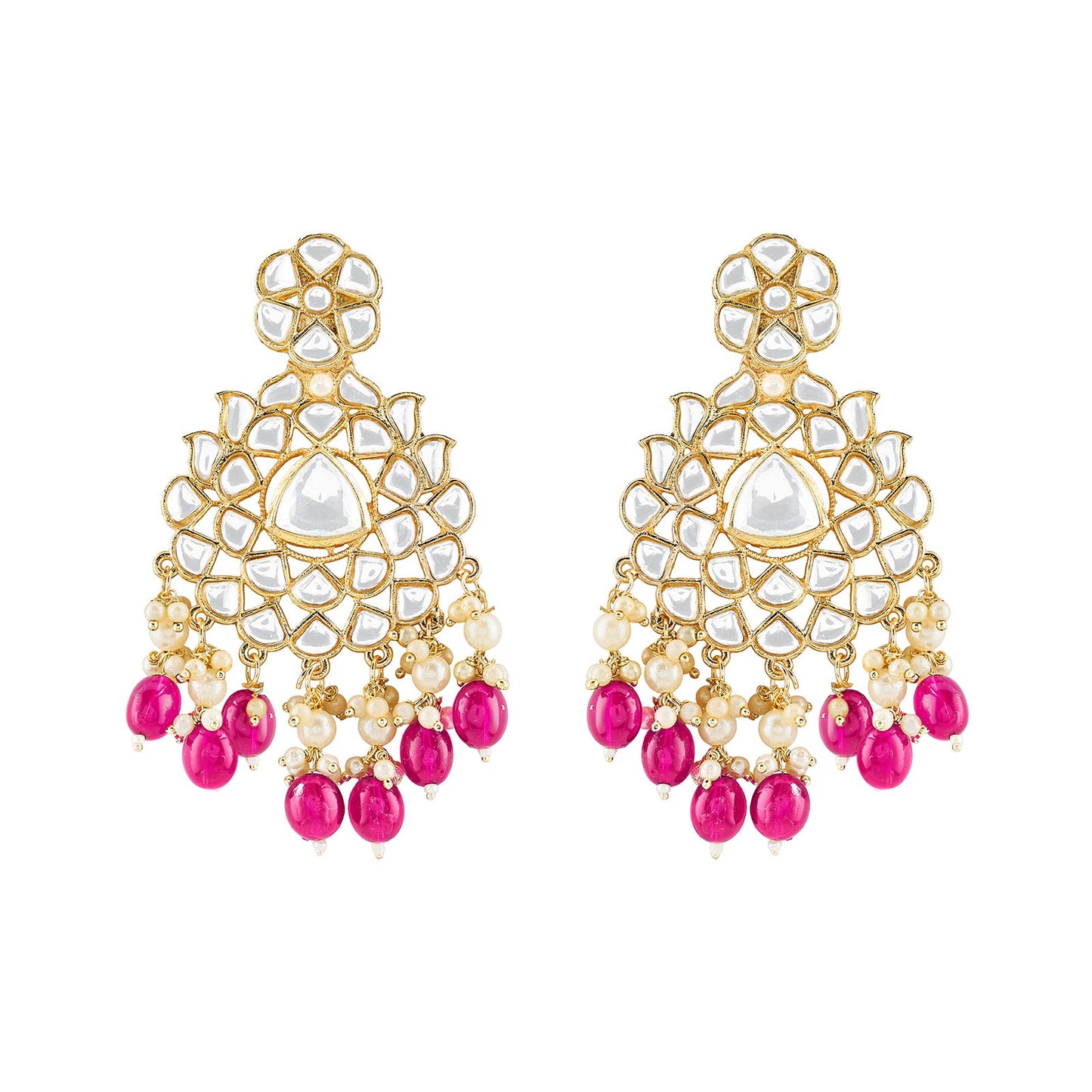 Teejh Pavia Fushia Pink Gold Earrings