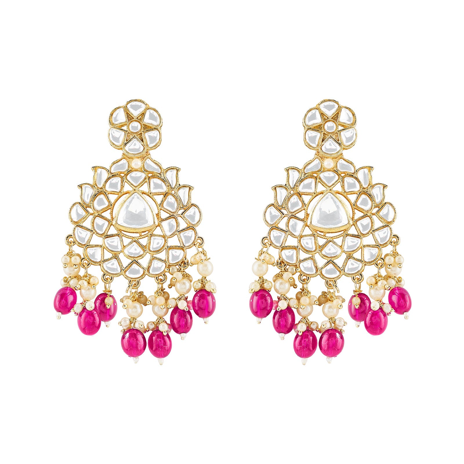 Teejh Pavia Fushia Pink Gold Earrings