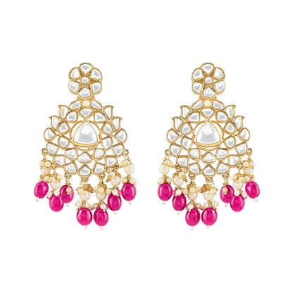 Teejh Pavia Fushia Pink Gold Earrings