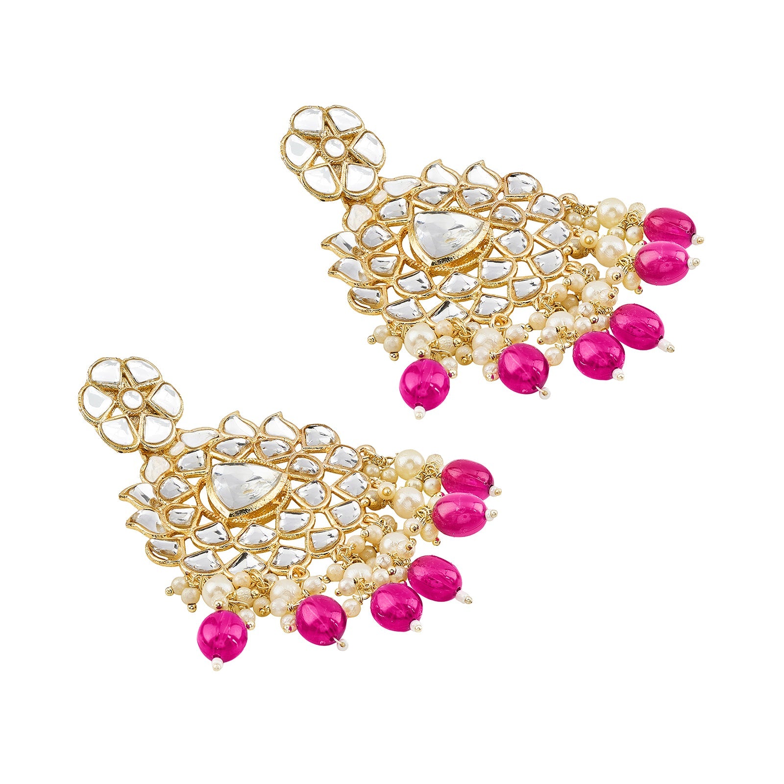 Teejh Pavia Fushia Pink Gold Earrings