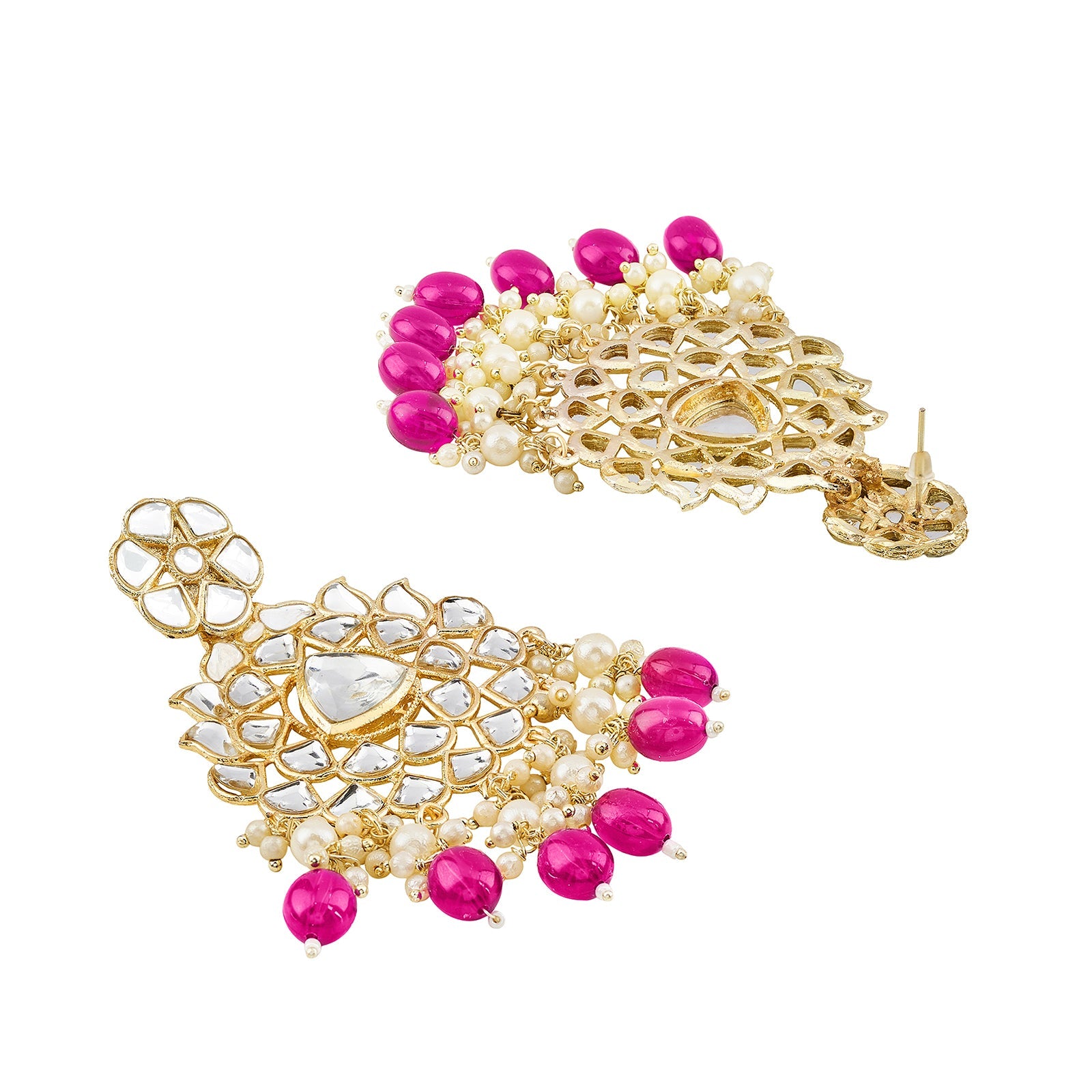 Teejh Pavia Fushia Pink Gold Earrings