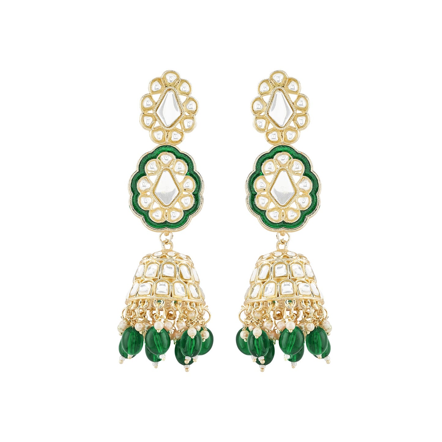 Teejh Seher Green Gold Earrings