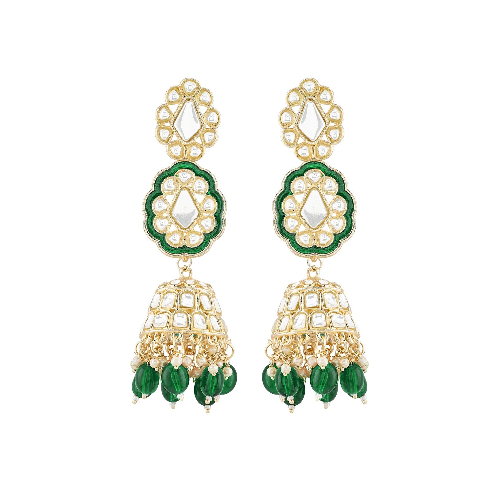 Teejh Seher Green Gold Earrings