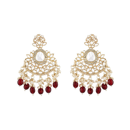 Teejh Sarai Maroon Gold Earrings