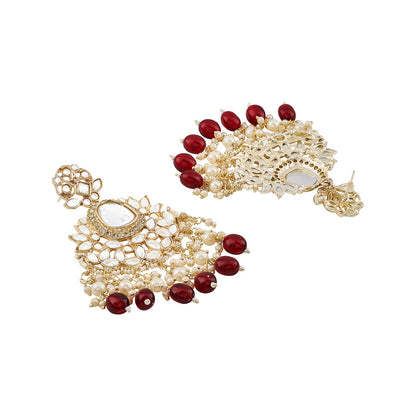 Teejh Sarai Maroon Gold Earrings