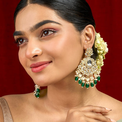 Teejh Sarai Green Gold Earrings
