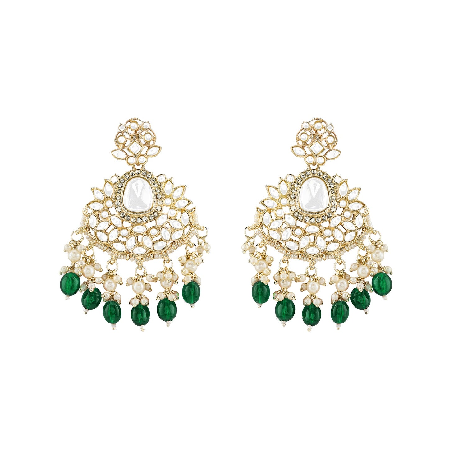 Teejh Sarai Green Gold Earrings
