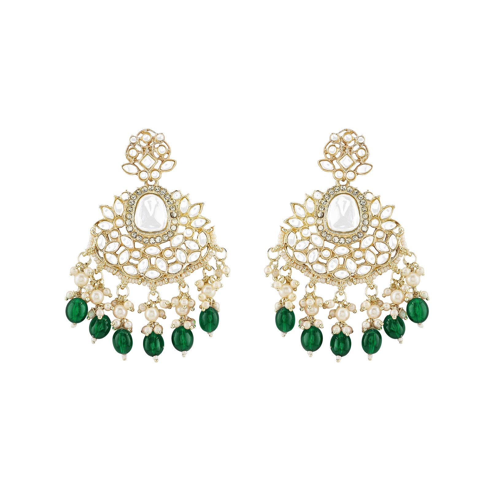 Teejh Sarai Green Gold Earrings