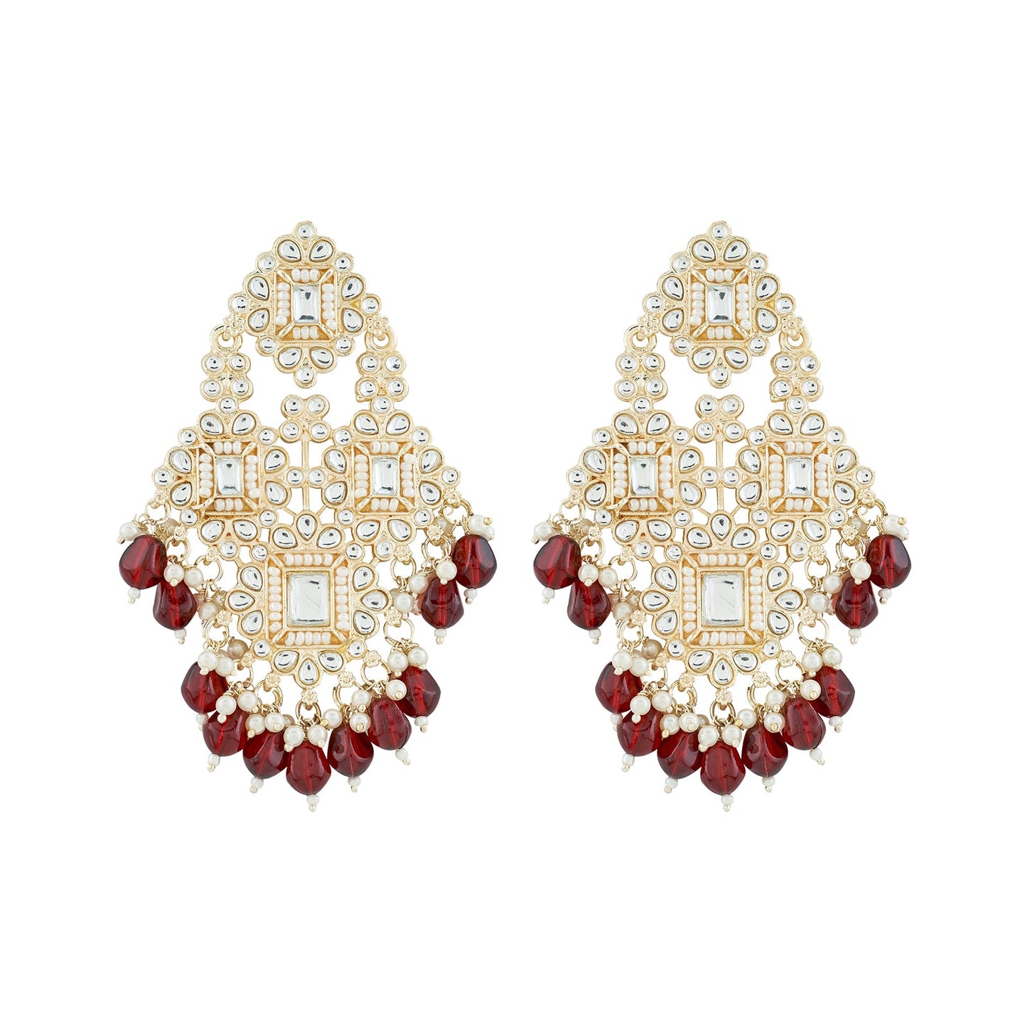 Teejh Thea Red Bead Gold Earrings
