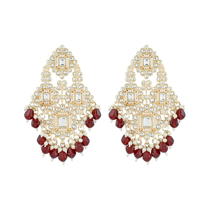 Teejh Thea Red Bead Gold Earrings