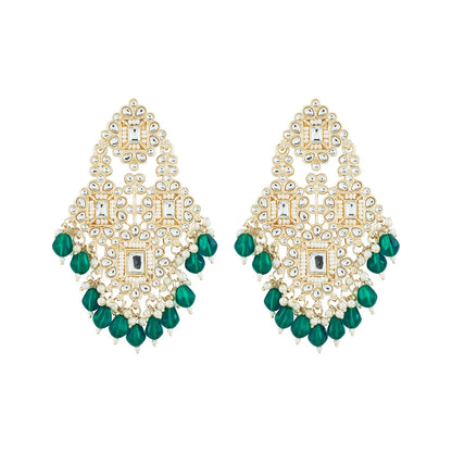 Teejh Thea Green Bead Gold Earrings