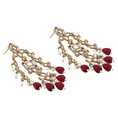 Teejh Zaha Red Bead Gold Earrings