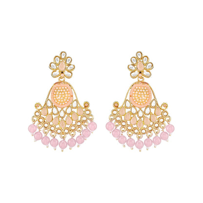 Teejh Ineya Pink Bead Gold Earrings