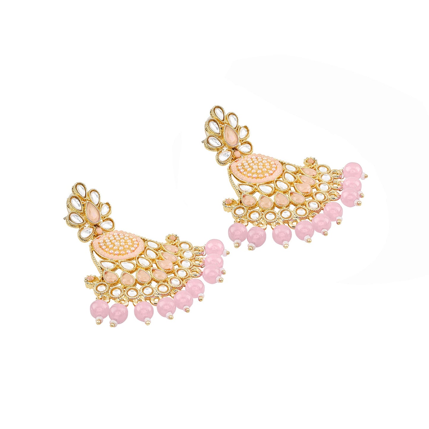 Teejh Ineya Pink Bead Gold Earrings