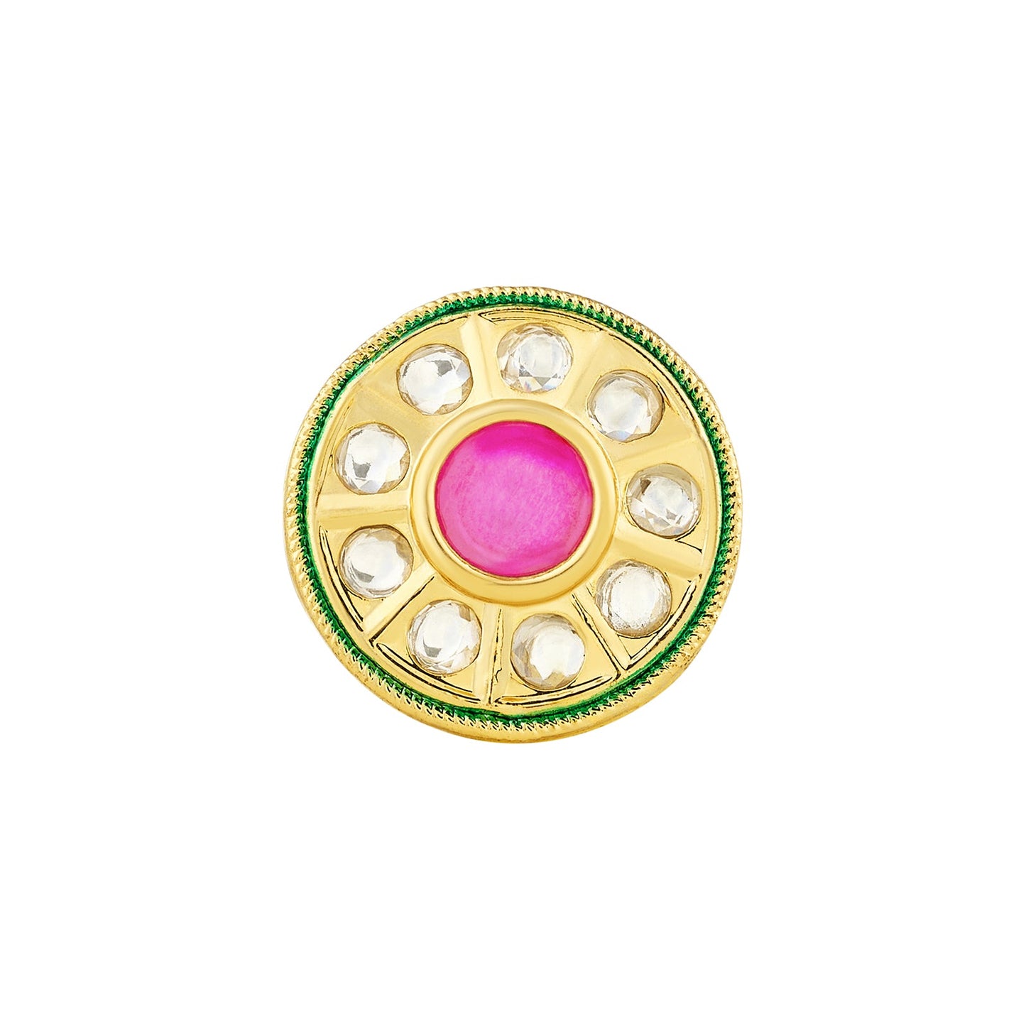 Teejh Smita Red and Gold Round shaped Ring