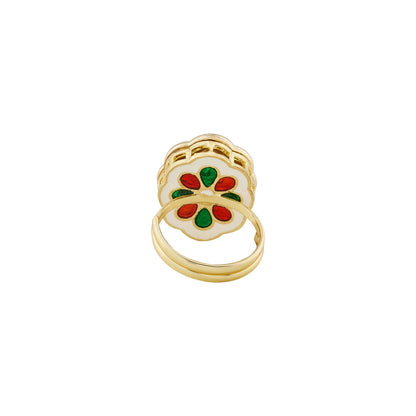 Teejh Kriti Green and Gold Ring