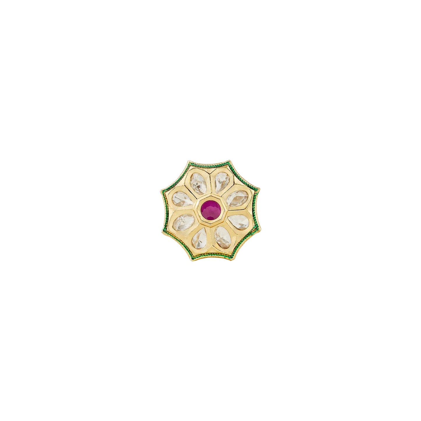 Teejh Raaya Red and Gold Ring