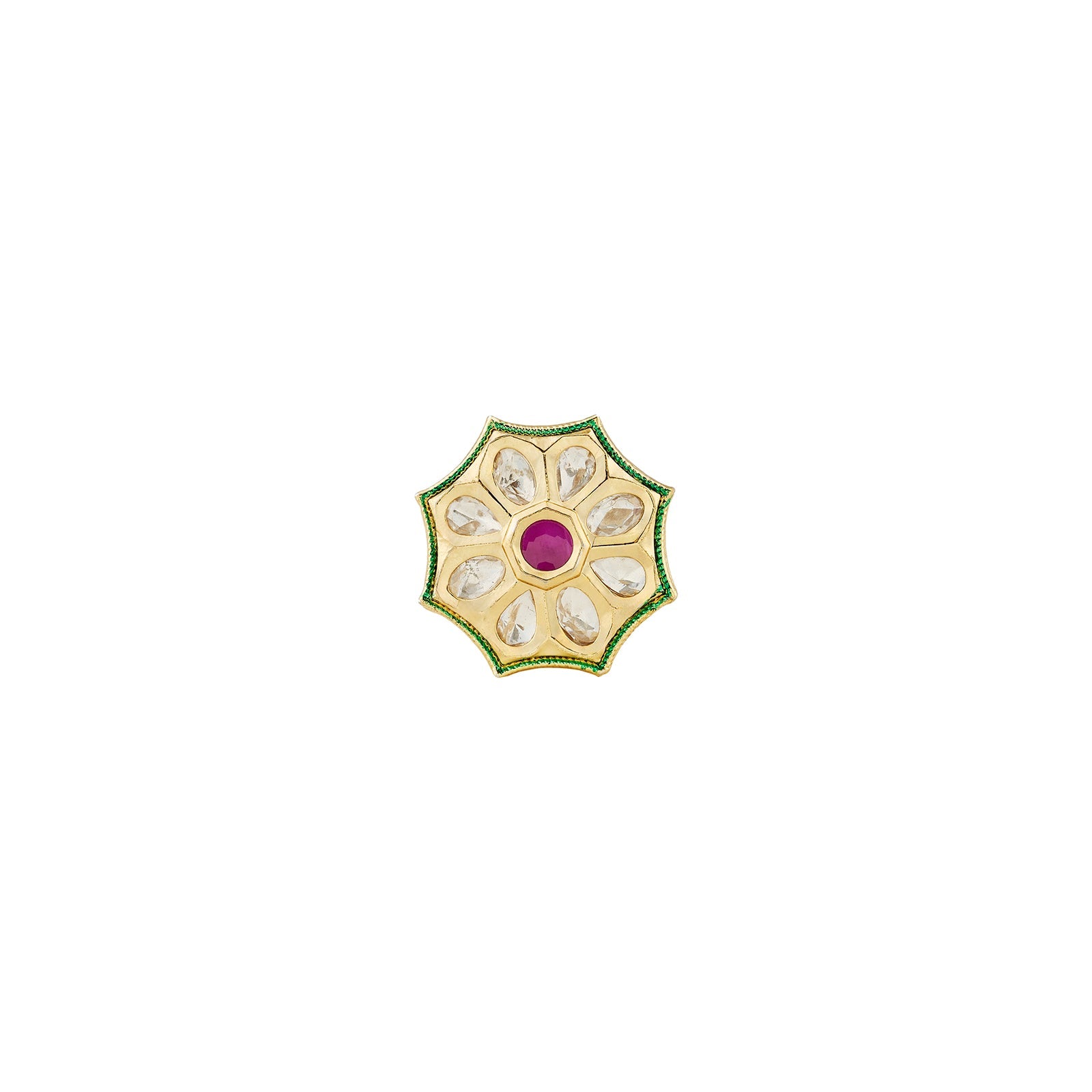 Teejh Raaya Red and Gold Ring