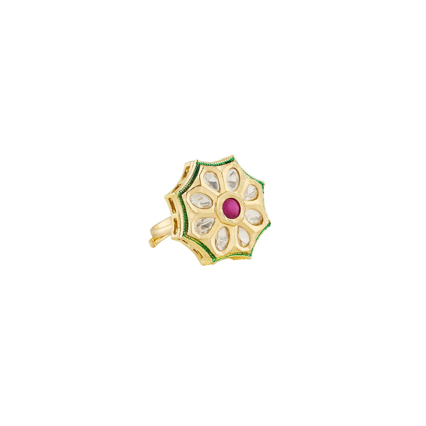 Teejh Raaya Red and Gold Ring